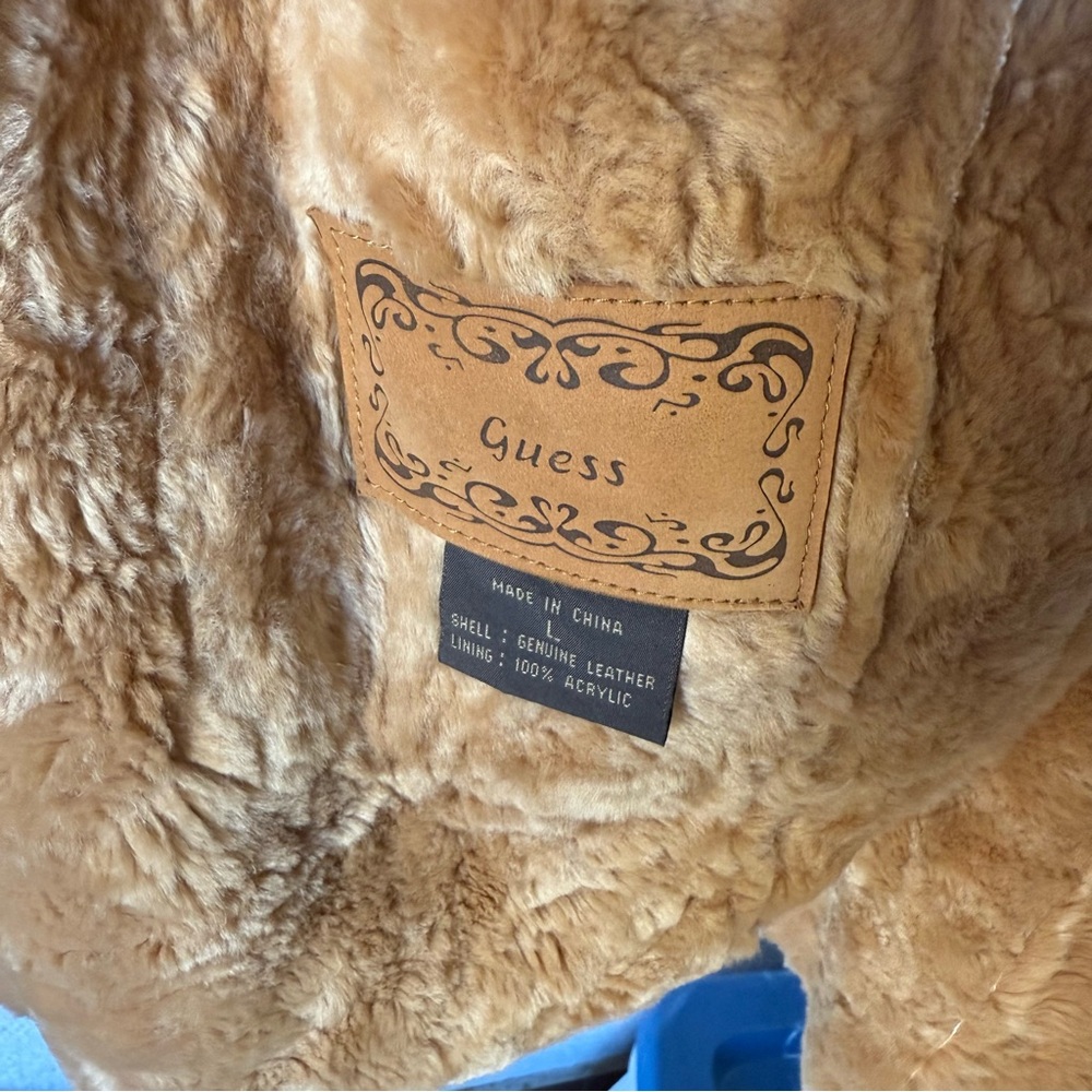 Guess Vintage Y2K Leather Coat Jacket - Picture 7 of 8